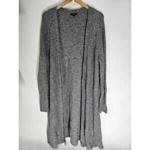 Nordstrom Halogen Long Chunky Knit Cardigan Sweater Women's Fall Winter L Gray